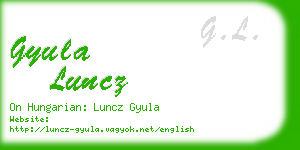 gyula luncz business card